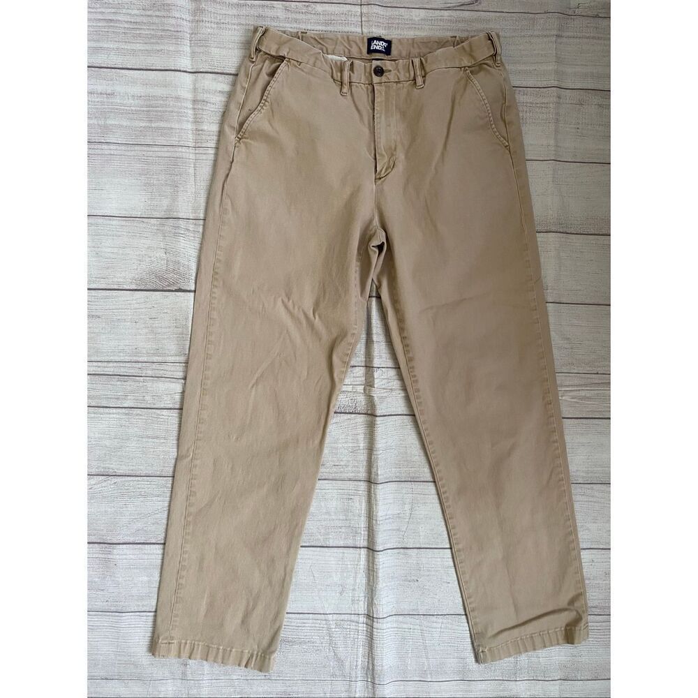 Lands end men 34x31 chino or uniform traditional fit pants tan